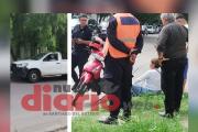 Choque de camioneta y moto en Bº Belgrano dejó una mujer lesionada