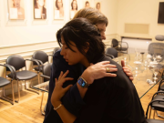 Patricia Bullrich con la madre de Jeremías Monzón