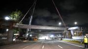 En un megaoperativo nocturno, CABA colocó las vigas del nuevo Puente Labruna