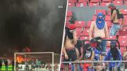 Las imágenes de los incidentes que provocaron barristas de la U en el duelo contra Audax en el Estadio Nacional