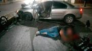 Dos heridos dejó accidente entre motocicleta y un vehículo