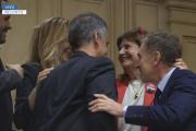 Entre risas y abrazos, Karina Milei, Bullrich, Adorni y Santilli celebraron el triunfo en el Senado