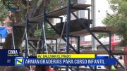 Avanza el armado de graderías por el Corso Infantil en Cochabamba