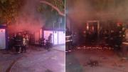 Un incendio afectó el ingreso de un colegio de Las Heras y Bomberos logró controlar el fuego