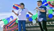 Morales reaparece y asiste a la proclamación de candidatos de Evo Pueblo en el estadio de Chimoré