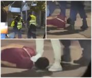 A los cachiporrazos: video muestra a policías golpeando a joven esposado y en la calle
