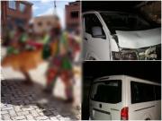 Sujeto vestido de chuta provoca un accidente en El Alto y deja heridos