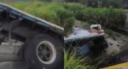 Fuerte accidente en Guarenas: Camión terminó en un río tras perder el control