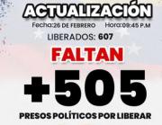 Plataforma Unitaria reporta 607 liberaciones verificadas -