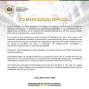 Bolivia activa mecanismos preventivos ante la escalada de tensión en Medio Oriente