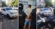 Video: una impresionante persecución en el centro de La Plata terminó con un choque y un detenido