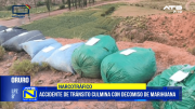 Incautan 191 kilos de marihuana tras embarrancamiento en la carretera Oruro–Potosí