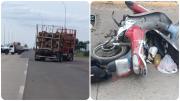 Un motociclista de 73 años está grave tras chocar con un camión en Tacuarembó