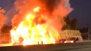 Camión se quema en plena Ruta 5 a la altura de San Miguel: tránsito se mantiene parcialmente cortado