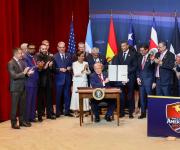 Presidente Daniel Noboa participó en el 'Shield of Americas Summit' en Estados Unidos