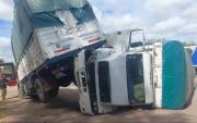 Choque y vuelco en Ruta 36: dos camiones protagonizaron un impactante accidente