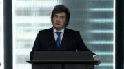 Javier Milei aseveró que “se terminó la política corrupta” y fustigó a Rocca y Madanes Quintanilla