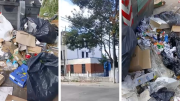 “Es un asco, por acá ingresan los niños”: vecinos denuncian contenedor desbordado frente a una escuela de Montevideo