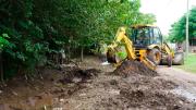 La Secretaría de Obras Públicas continúa con trabajos de desagüe en el barrio San Javier