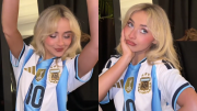 Sabrina Carpenter lució la camiseta de Argentina al ritmo de Bad Bunny