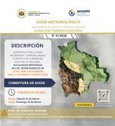 Senamhi emite alerta naranja por lluvias y tormentas eléctricas en seis departamentos