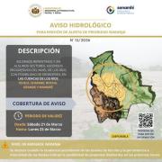 Alertan crecida de ríos con niveles rojo y naranja en varias cuencas del país