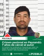 Crimen pasional en Paysandú: 7 años de cárcel al autor