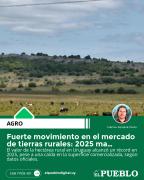 Precio de la tierra en Uruguay marca récord histórico