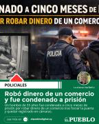 Robó dinero de un comercio y fue condenado a prisión