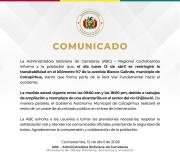 ABC anuncia restricción vehicular en la avenida Blanco Galindo por trabajos de infraestructura