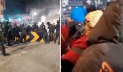 Desbloqueo: Las fuerzas del orden salen a despejar vías y manifestantes intentan resistir