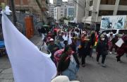 Con banderas blancas y ollas vacías, gremiales marchan en La Paz contra los bloqueos y la crisis