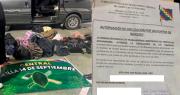 Policía detecta minibús enviado del Trópico que tenía “autorización” para pasar bloqueos y encuentra Bs94.500