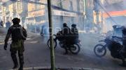 La Policía gasifica a los movilizados en el centro paceño