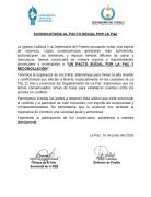 CONVOCATORIA AL PACTO SOCIAL POR LA PAZ