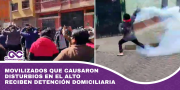 Movilizados que causaron disturbios en El Alto reciben detención domiciliaria