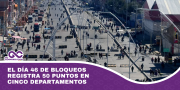 El día 46 de bloqueos registra 50 puntos en cinco departamentos