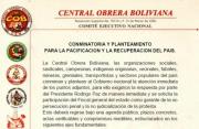 Descarga aquí el pliego conminatorio de la COB al Gobierno