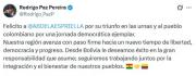 Paz felicita al presidente electo de Colombia: Nuestra región avanza con paso firme hacia un nuevo tiempo