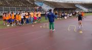 Atletas de Montero y Yapacaní confraternizan en jornada vacacional de atletismo