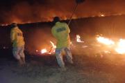 Navales contienen incendio forestal y protege infraestructura estratégica en Puerto Busch