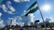 Día de la Bandera Cruceña: La CRE despliega al cielo la verde, blanco y verde