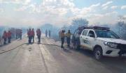 Bomberos forestales controlan un incendio en la zona de Yacuses