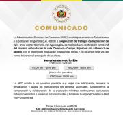 Tome sus previsiones: ABC anuncia cierre de la ruta Caraparí – Campo Pajoso, en Tarija