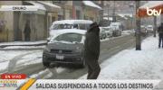 Por el mal tiempo, suspenden salidas de buses desde Oruro y Cochabamba