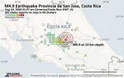 Dos fuertes terremotos afectaron a Costa Rica
