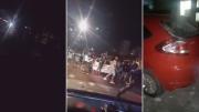 Turba de hinchas se enfrenta después del clásico cruceño y causa destrozos a vehículos