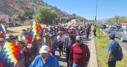 Evistas marchan en la ciudad de Cochabamba en contra del decreto del diésel