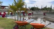 Realizan limpieza y mantenimiento de la piscina del Parque Samasa en Montero