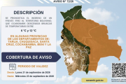 Frente frío afectará a seis departamentos desde este lunes 21 de septiembre